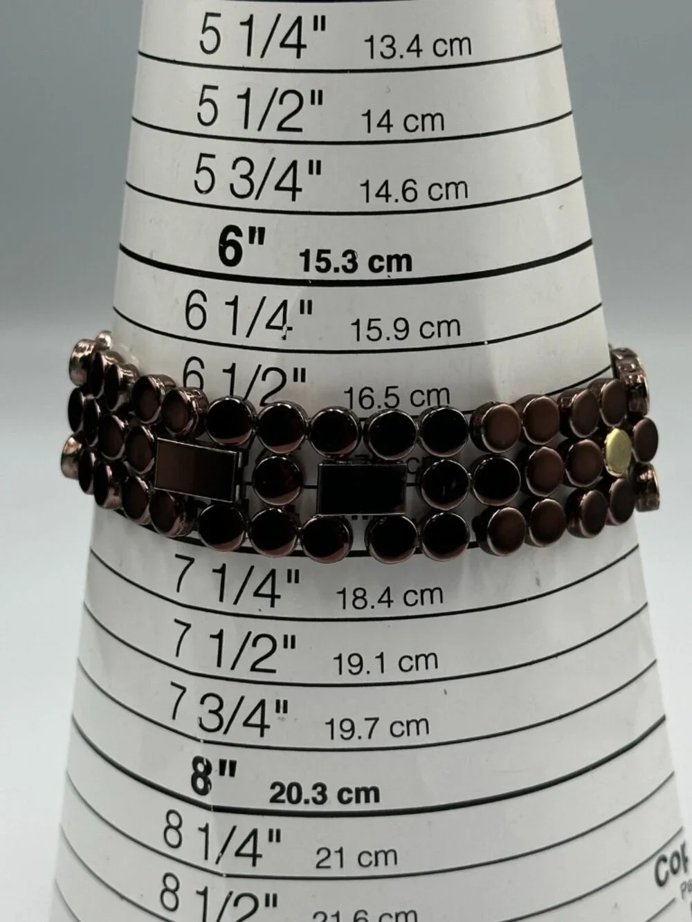 3/$30 Valletta Watch Women Gold Brown Two Tone Circle Link Band Rectangle